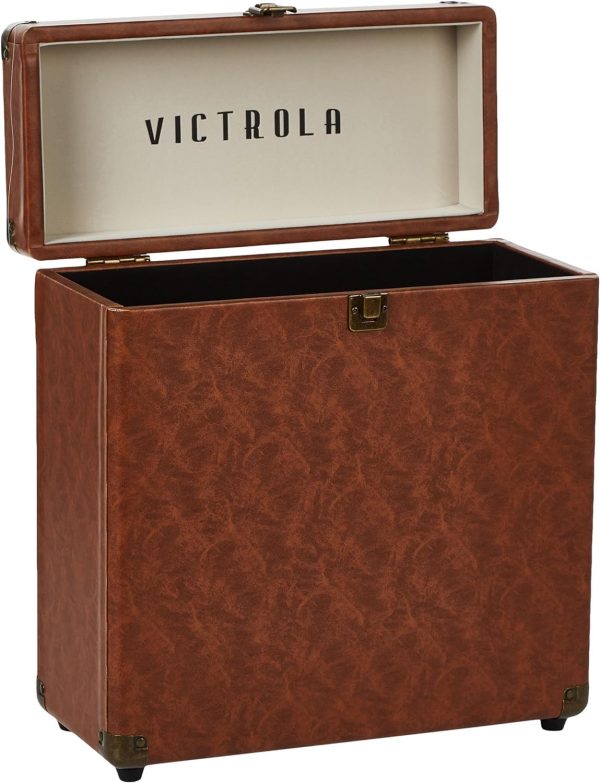 Victrola Vintage Vinyl Record Storage and Carrying Case, Fits all Standard Records - 33 1/3, 45 and 78 RPM, Holds 30 Albums, Perfect for your Treasured Record Collection, Turquoise