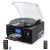 Bluetooth Record Player, Multimedia Center Player with Stereo Built-in Speakers, LP Vinyl to MP3 Converter, 3-Speed Turntable, CD/Cassette Player, FM Radio, Aux in and USB/SD Encoding, Remote Control