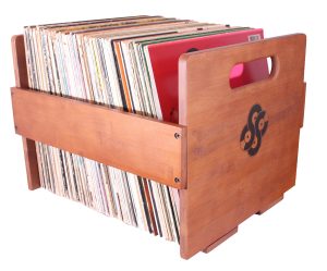 Sound Stash High End Bamboo Record Storage Crate, Holds Up to 80 Records (Dark Brown) The Original Bamboo Record Holder, vinyl record storage cube, record holder for albums