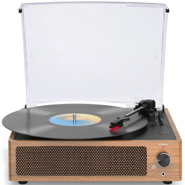 Vintage Vinyl Record Player with Speaker Turntable for Vinyl Records, Belt-Driven Turntable Support 3-Speed, Wireless Playback, Headphone, AUX-in, RCA Line LP Vinyl Players for Sound Enjoyment Blue