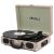 LP&No.1 Portable Suitcase Turntable with Stereo Speaker,3 Speeds Belt-Drive Vinyl Record Player,Classic Black