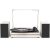 Vinyl Record Player with External Speakers Belt-Drive Turntable for Vinyl Records Dual Stereo Speakers Vintage LP Players Support 3 Speed Wireless Playback AUX Headphone Input Auto Stop Wood Black