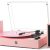 Vinyl Record Player with External Speakers, Wireless Bluetooth 3 Speed Vintage Record Player and Speakers Retro Turntable with Stereo Speakers, RCA Line-Out and AUX-in, Black