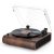 Retrospiler Record Player, 3 Speed Bluetooth Turntable with Built-in Speakers, FM Radio, Vinyl-MP3 Encoding, USB & SD Playback, LED Screen, Wooden Retro LP Player