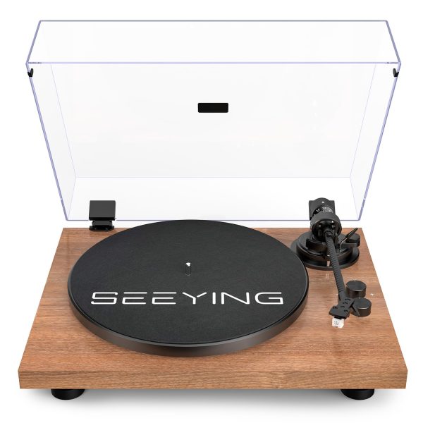 SeeYing Turntable Vinyl Record Player Bluetooth Output Built-in Preamp Phono/Line Switch Adjustable Counterweight Anti-Skate Variable Pitch Control Magnetic Cartridge Belt Drive 2-Speed