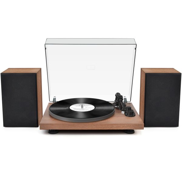 Udreamer Vinyl Record Player with 40W Speakers,Turntable with Bluetooth Input Output for Vinyl Records,Vinyl Player with Built-in Preamp, AT-3600L Cartridge, USB Record, Pitch and Counter Weight