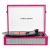 Vintage 3-Speed Bluetooth Record Player with Built-in Speakers, Retro LP Vinyl Player Portable Suitcase Turntable with USB Recording, RCA/AUX/Headphone Jack, Red Velvet