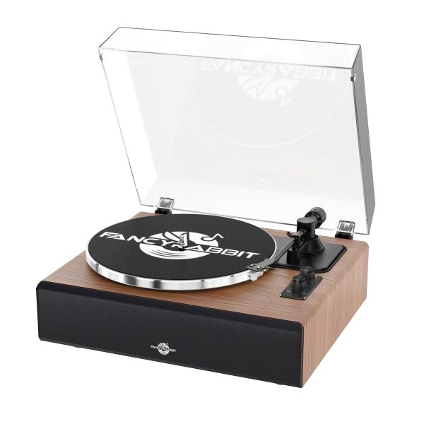 FancyRabbit Vinyl Record Player with Speakers,High Fidelity Turntables for Vinyl Records with Magnetic Cartridge AT-3600L,Bluetooth Playback Built-in Phono Preamp,Belt Drive 2-Speed