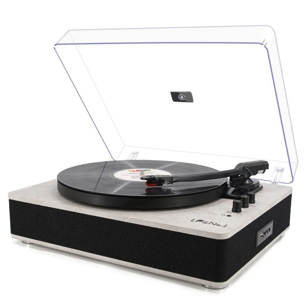 LP&No.1 Vinyl Record Player with Built-in Speakers, Vinyl Turntable with Magnetic Cartridge, Wireless,USB Recording and Playback,BT Out, Aux-in, Headphone Output,Auto Off, AT-3600L, 2-Speed Player