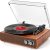 Vinyl Record Player Vintage 3 Speed Turntable Bluetooth with Upgraded Speakers, Adjustable Counterweight, Vinyl LP Player with Enhanced Sound, Aux-in & RCA Output,Light Wood