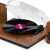 Retro Vinyl Record Player Bluetooth Desktop Phonograph Belt-Drive Turntable with External Speakers,Dual Stereo Speakers LP Players AUX Headphone Input RCA Out, 3 Speeds 3 Sizes Wood Orange